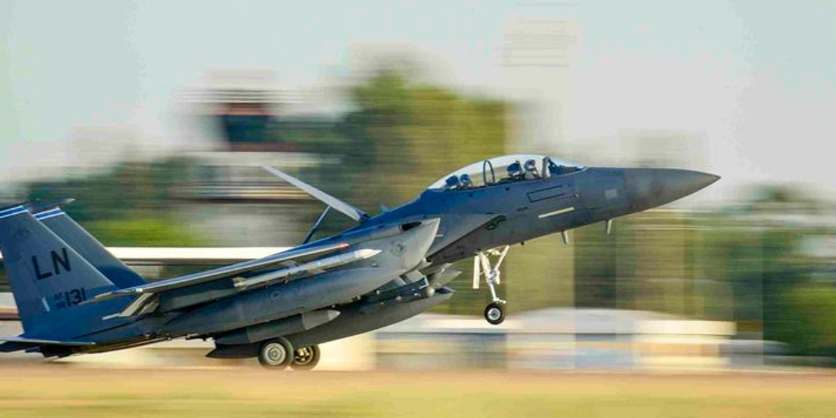 A US Air Force F-15E Strike Eagle.