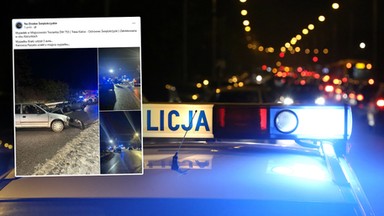 Groźny wypadek w Świętokrzyskiem. Kierowca zostawił samochód i uciekł