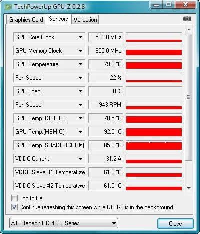 ATI Radeon HD4870 – informacje z programu GPU-Z