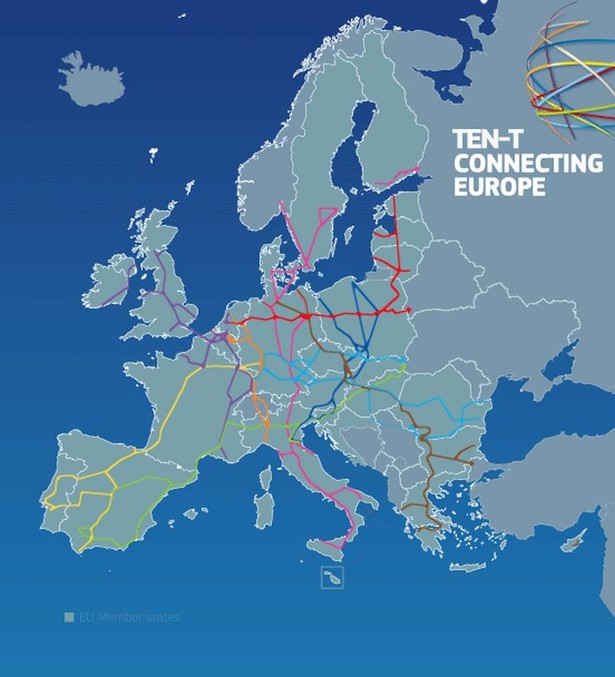 Europejska sieć transportowa - projekt "Łącząc Europę", źródło: KE