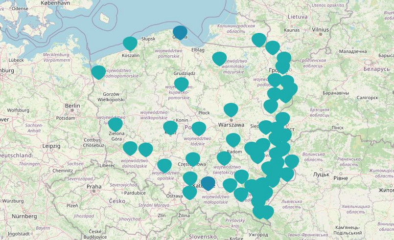 Sytuacja radiacyjna w Polsce, dane prezentowane w dniu 08.04.2024