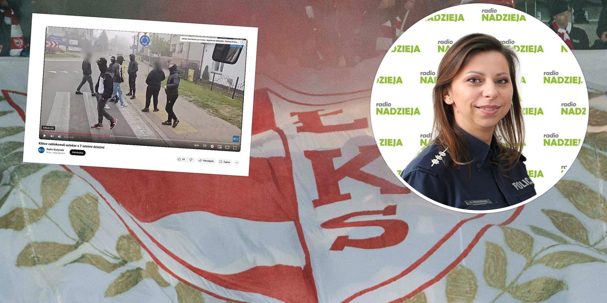 Oficer prasowy łomżyńskiej policji Karolina Wojciekian poinformowała, co grozi kibolom za blokowanie przejazdu autokaru z dziećmi.