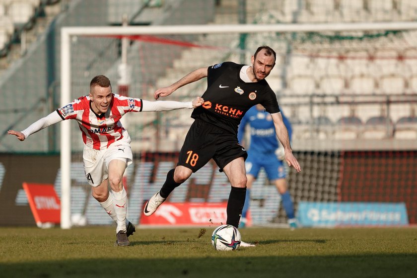 Pilka nozna. PKO Ekstraklasa. Cracovia Krakow - Zaglebie Lubin. 28.02.2021