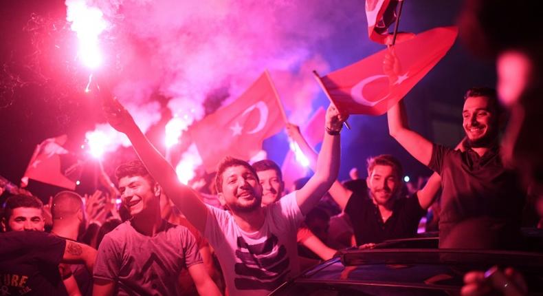 Crowds celebrated late into the night after Ekrem Imamoglu's win in the re-run mayoral vote