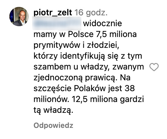 Piotr Zelt wdał się w ostrą dyskusję z internautami