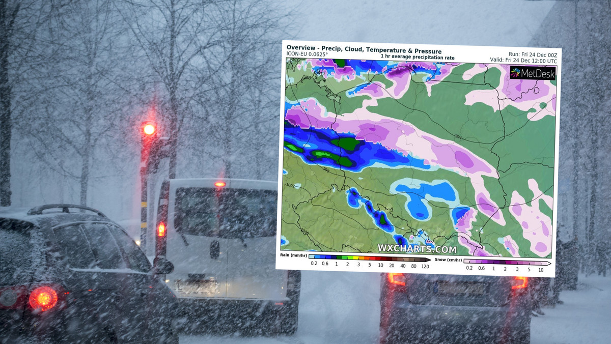 Prognoza pogody na Wigilię. Opady, oblodzenia i duża różnica temperatur