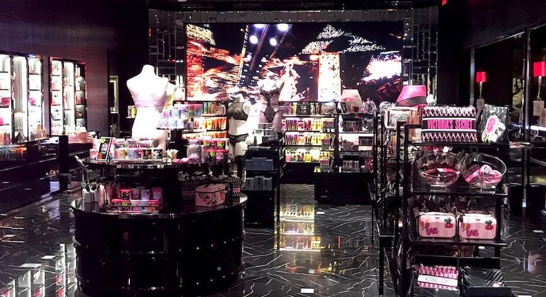 The interior of a Victoria's Secret store.