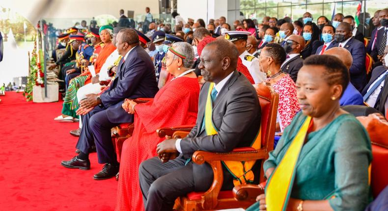 Deputy President William Ruto and his wife Rachel at the Madaraka Day Celebrations at Uhuru Gardens