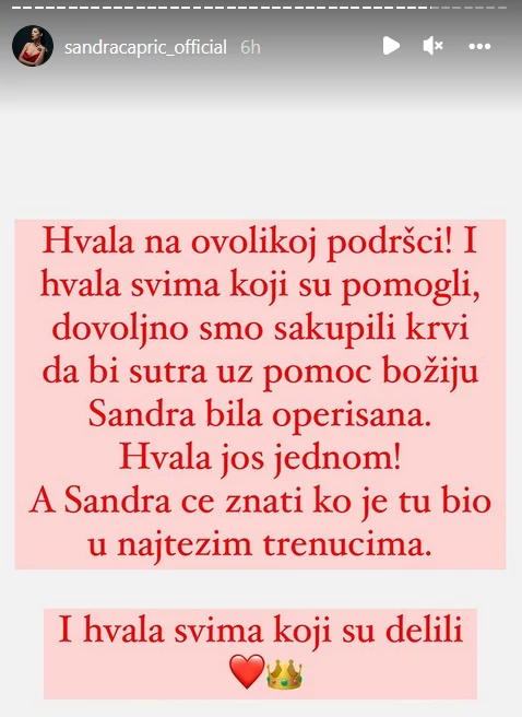 Sandra Čaprić (Foto: Instagram/sandracapric_official)