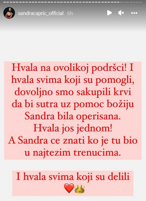 Sandra Čaprić (Foto: Instagram/sandracapric_official)