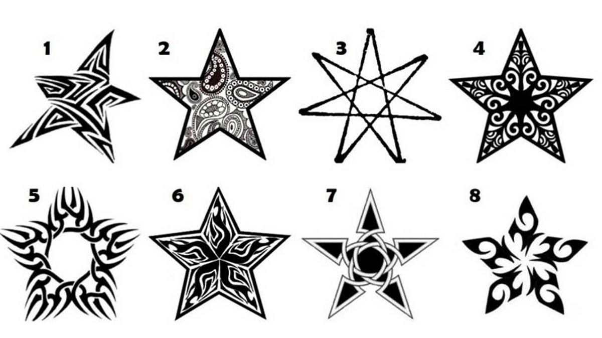 Тест звезды. Выбери звезду. Подбери звезду. Татуировка двенадцати конечная звезда.