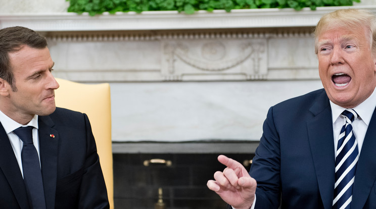 Emmanuel Macron francia államfő és Donald Trump amerikai elnök /Fotó: AFP
