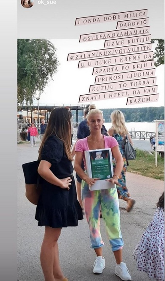 Milica Dabović sa kutujom za pomoć maloj Lani