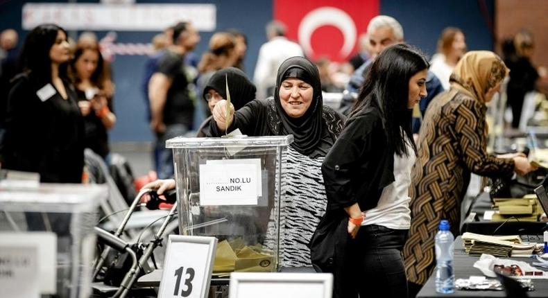 Netherlands-based Turkish voters cast referendum ballots on whether to create an executive presidency