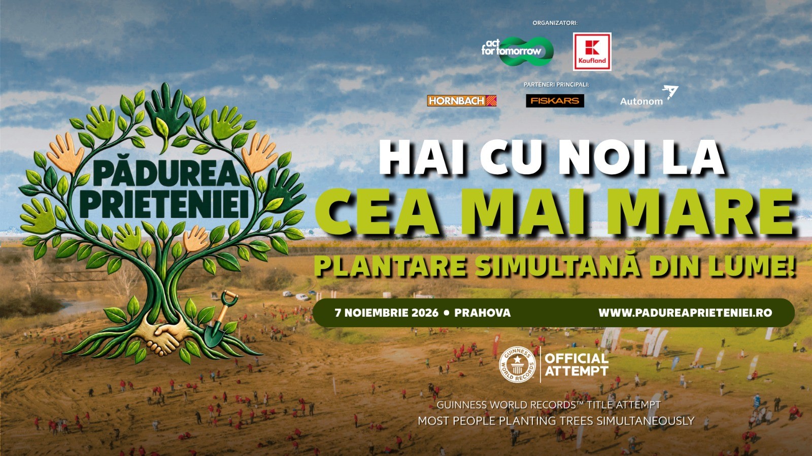 O nouă pădure poate intra în istorie: România se pregătește să doboare recordul mondial de plantare simultană.