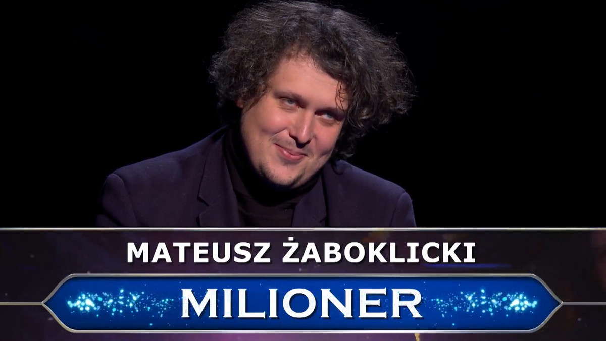 "Milionerzy". Padła GŁÓWNA wygrana! Mateusz Żaboklicki zgarnął milion!