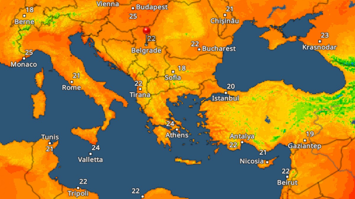 Temperature u većim gradovima