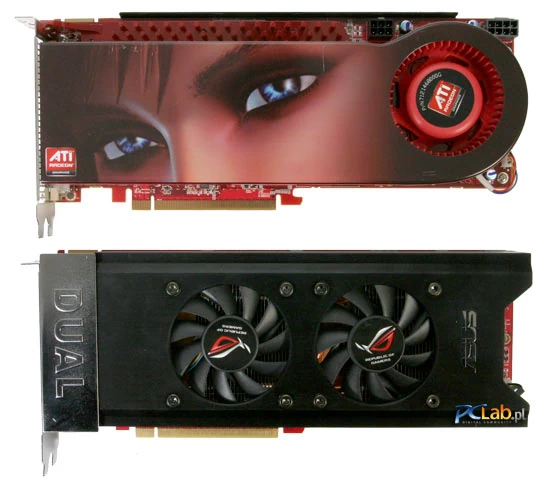 Radeon HD 3870 X2 (u góry) i ASUS EAX3850 X2 (u dołu)