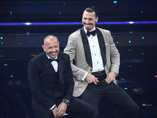 Zlatan Ibrahimović i Siniša Mihajlović na sceni Sanrema