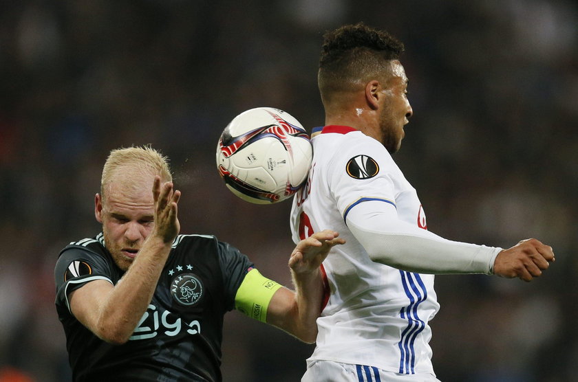 Ajax's Amin Younes in action with Lyon's Anthony Lopes