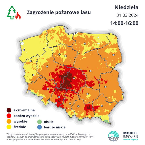 Niemal w całym kraju mamy wysokie zagrożenie pożarowe