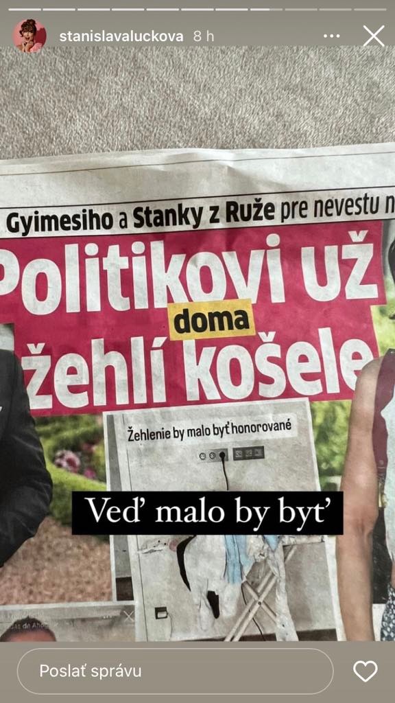 Stanka reagovala na článok, ktorý si prečítala v novinách.