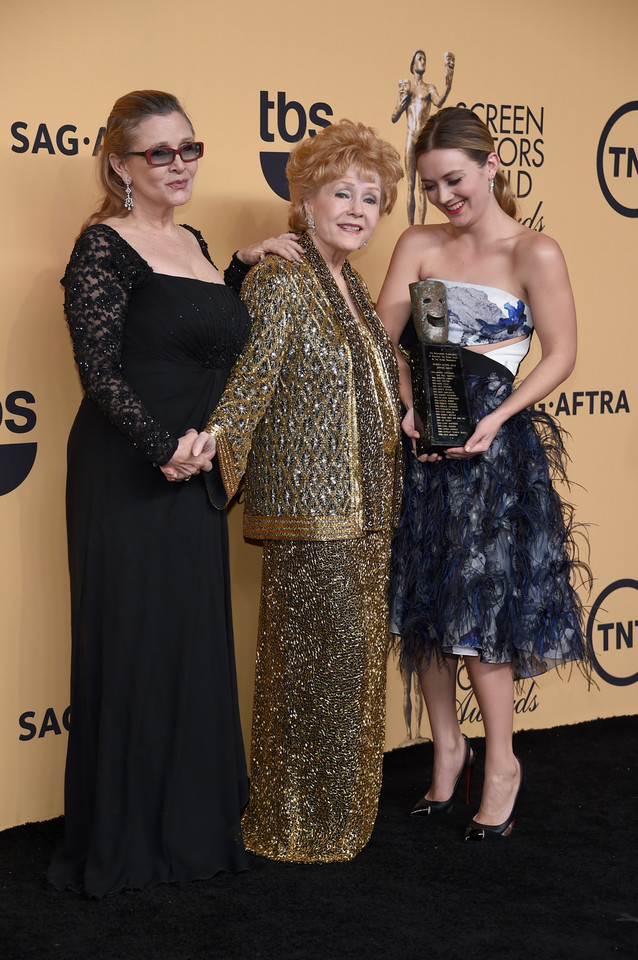 Trzy pokolenia aktorek: Debbie Reynolds, Carrie Fisher, Billie Lourd