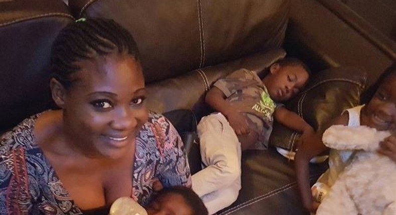 Mercy Johnson is busy with her kids