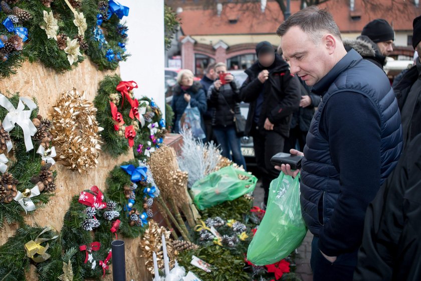 Andrzej Duda robi zakupy na Kleparzu w Krakowie