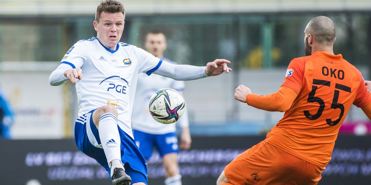 Pilka nozna. PKO Ekstraklasa. Stal Mielec - Zaglebie Lubin. 18.04.2021