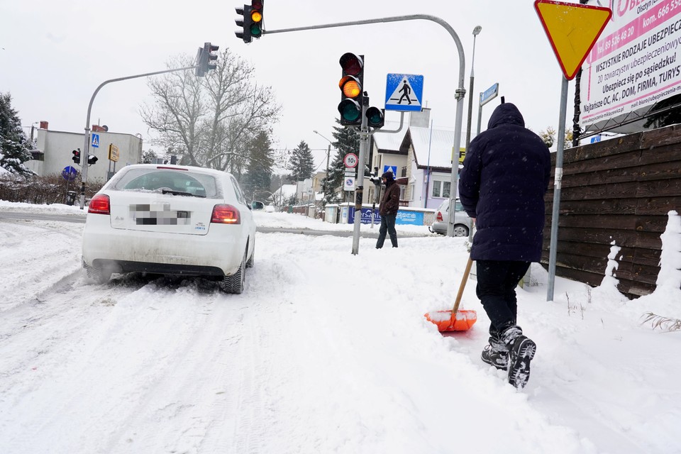 Intensywne opady śniegu w Olsztynie