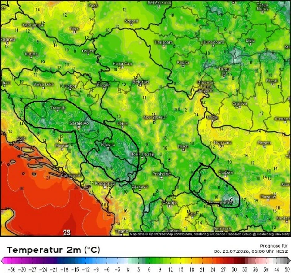 Vrlo sveže noći u drugom delu ove nedelje