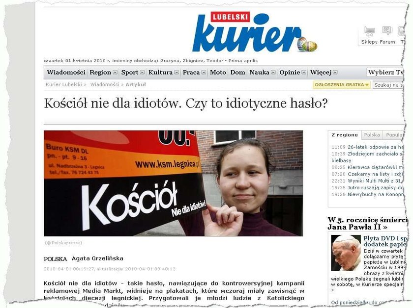 "Kościół nie dla idiotów"