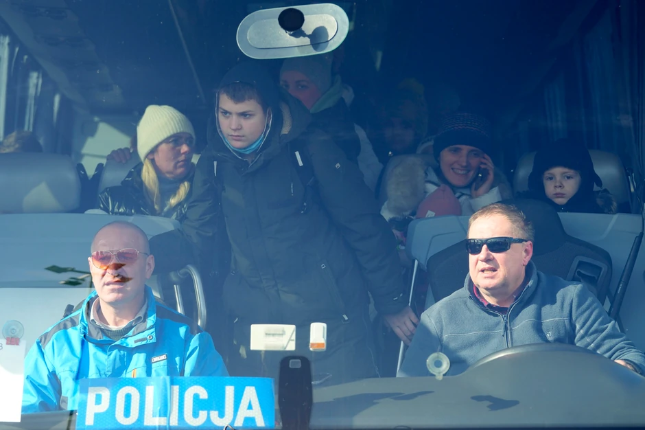 Ukrajinske izbeglice u autobusu za Poljsku