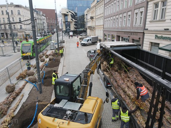 Na Al. Marcinkowskiego dotarł pierwszy transport nowych drzwi fot. PIM