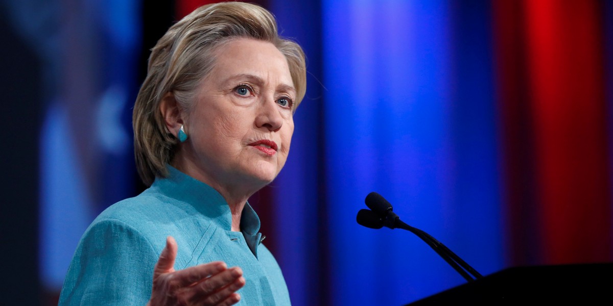 Democratic US presidential candidate Hillary Clinton speaks at the US Conference of Mayors 84th Annual Meeting in Indianapolis, Indiana, US, June 26, 2016.