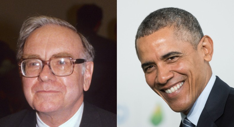 Warren Buffett and Barack Obama.Mark Reinstein/Shutterstock; Frederic Legrand/COMEO/Shutterstock