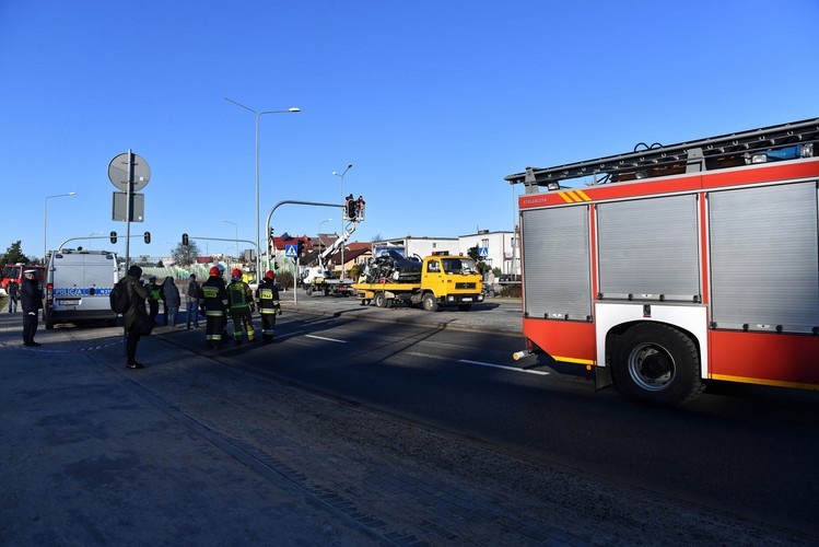 Służby na miejscu wypadku