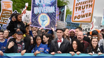 Thousands of scientists and their supporters attend the March for Science . DC