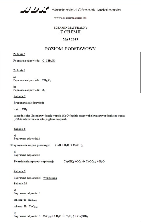 Chemia poziom podstawowy 5-10
