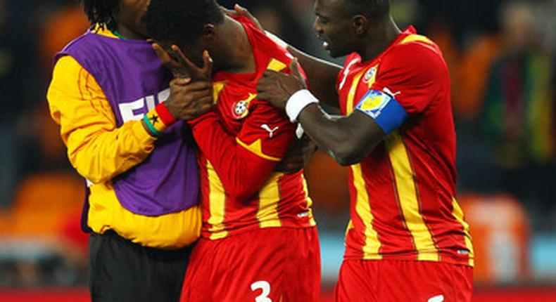 Asamoah Gyan could not hold back the tears after missing the penalty against Uruguay at the 2010 FIFA World Cup tournament 