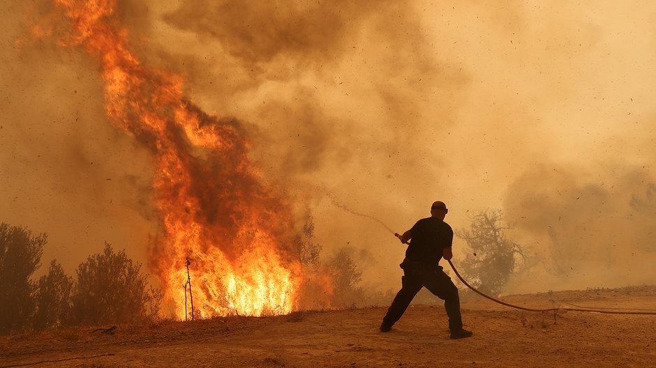 Pożar w okolicach Aten, Grecja, sierpień 2023 r.