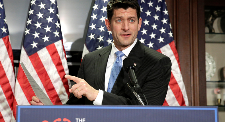 House Speaker Paul Ryan discussing the American Health Care Act, at the Republican National Committee in Washington on Wednesday.