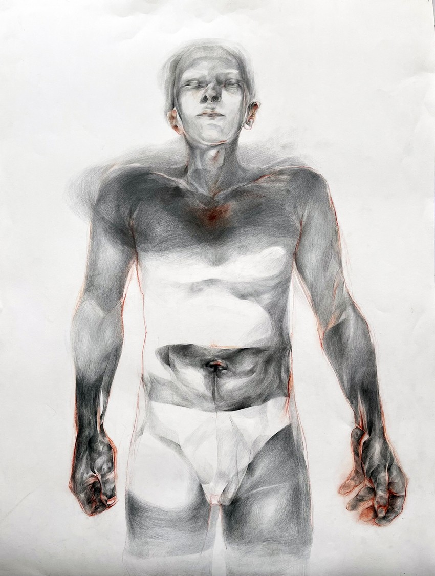 Djerdji Ačaji Ratković, Fiktivni prostor br5 65x85cm, crtez na papiru, 2023