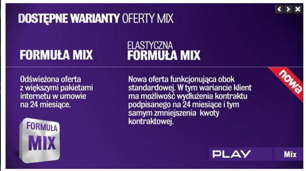 Dostępne warianty oferty MIX