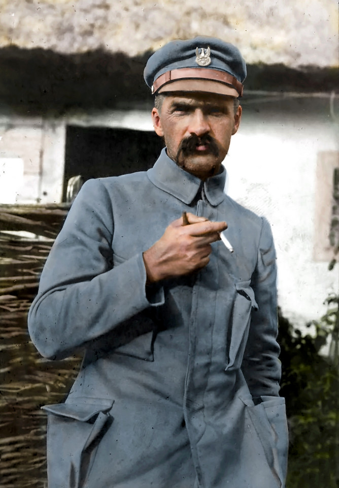 Józef Piłsudski. Koloryzacja M. Kaczmarek