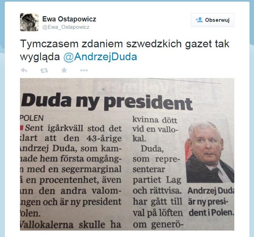 Wpadka szwedzkiej gazety