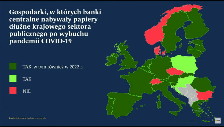 Mapa, którą na konferencji prasowej pokazał Adam Glapiński