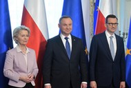 Ursula von der Leyen, Andrzej Duda i Mateusz Morawiecki