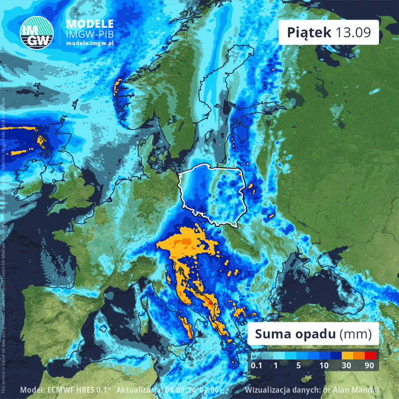 W drugiej połowie tygodnia na południu Europy powstanie groźny niż, które może się skierować ku Polsce